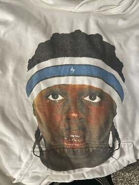 ICY Lil Wayne Graphic Print White Hoodie Size L